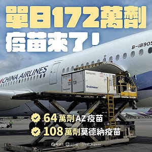 莫德納、AZ都來了！單日172萬劑疫苗抵台 蔡英文催貨過程曝光