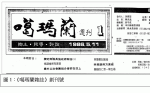 游錫堃《回憶守護宜蘭的日子》1：噶瑪蘭雜誌的角色