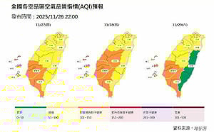 境外空污提早報到！東北季風挾帶污染物  西部空品連3天「黃橘燈」 