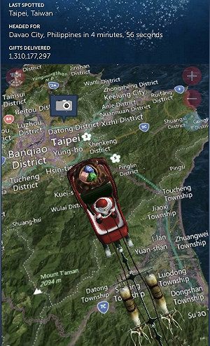 耶誕老人「SANTA1」深夜飛越台灣 國防部公開追蹤實況