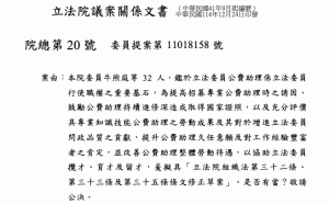 小金庫再現？藍委再修立院組織法 以提升助理權益包裝「工資變補助費」 