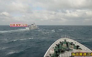 環台軍演中共射7枚火箭彈   海巡1對1緊盯中國海警船強勢驅離 