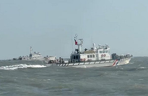 （影）春節前夕中國海警再侵金門限制水域 海巡強勢驅離4船編隊