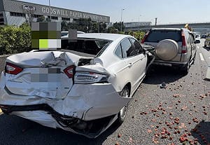 國1南下台中神岡段　5車連環撞釀6傷