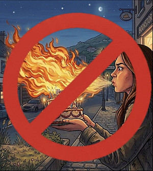 社群流傳噴火慶生影片 消防署：危險行為切勿模仿