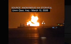 （影）火光衝天！伊朗炸藥船襲擊伊拉克水域美國2艘燃料油輪 1船員死亡