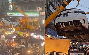 寧夏夜市違停遭拖吊 全場歡呼鼓掌！網：根本大型夾娃娃機現場