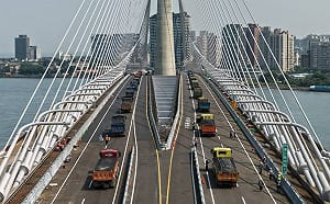 通車倒數一個月！淡江大橋今起3天開辦車輛載重試驗