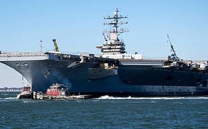 美軍又一航母起火! 艾森豪號造船廠內維護出意外 3水兵送醫治療