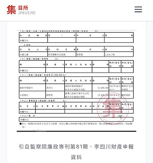網爆李四川5000萬豪宅頭期款從天而降 財產申報看不出977萬來源