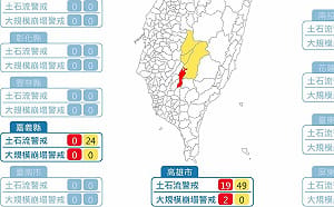 高雄六龜日雨量破250毫米！19條土石流紅色警戒