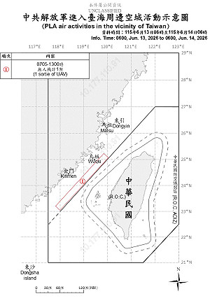 國防部偵獲共機1架、共艦5艘、公務船2艘持續擾台