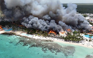 （影）多明尼加700間房海濱度假村遭火噬  1義籍遊客死亡、1700人緊急疏散