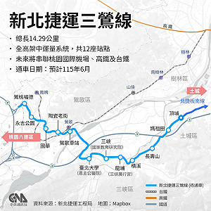 交通部核准新北捷運三鶯線營運　通車日期待定