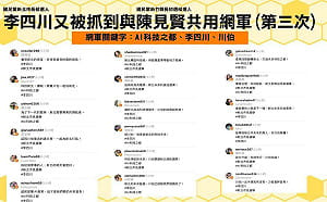 又是你們！李四川遭林楚茵揪出三度與陳見賢共用網軍造聲量