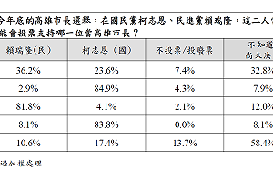 年代民調：賴瑞隆以36.2%支持勝柯志恩的23.6%  但仍有32.8%未決定