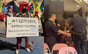 阿美族青年舉牌抗議「花蓮王」被架走！陳財能：縣警局長下台滾蛋