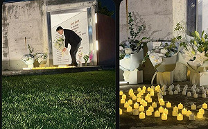 網友捕捉溫暖一幕！賴瑞隆低調赴81氣爆公園獻花 「彼一暝，咱嘛猶原記得」引共鳴
