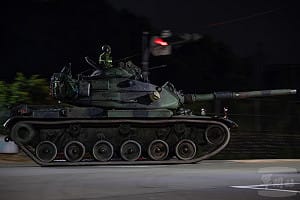 漢光42號演習登場！第五作戰區中部演練關鍵設施防護 M60A3戰車出動