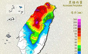 北台灣紅通通！白海豚颱風外圍環流挾雨 山區累積逾290毫米「小油坑」居冠