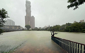 高雄豪雨狂灌！6萬噸十全滯洪池水位逼近滿水位