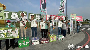 陳亭妃偕南科區議員站路口 展現聯合競選整合力量 力拚民進黨議員席次過半