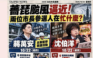 賴士葆AI圖比較蔣萬安、沈伯洋颱風期間行程 引發網友討論