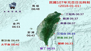 2018第一道曙光 「全台日出時刻表」看這裡