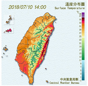 快訊》颱風前燙成紅番薯！花東飆高溫紫外線亮紅紫燈