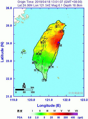 快訊》花蓮規模6.1地震 氣象局： 一周內不排除發生規模5餘震