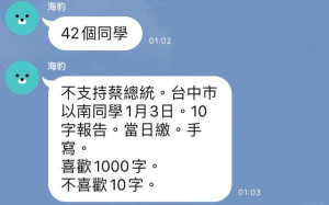 科大教授要支持蔡英文學生寫千字報告  誇張行徑遭學生起底