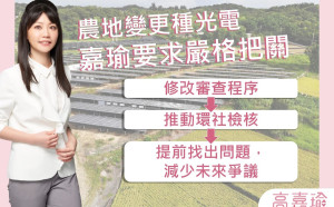 太陽光電爭議不斷 高嘉瑜籲政府儘速審查、嚴格把關