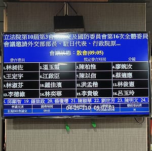 謝長廷不來 外委會5分鐘散會 陳柏惟：班長不爽就翻桌