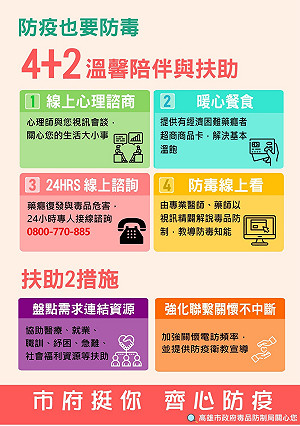 防疫也要防毒！高市毒防局推4 ＋2溫馨陪伴與扶助