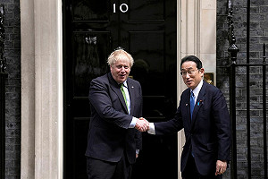 英國會強生 岸田文雄：「今日烏克蘭明日東亞」 台海和平至關重要