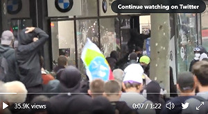 （影）法國大規模罷工延燒 示威者破壞櫥窗爆發警民衝突
