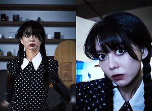化身美劇角色「星期三」！白癡公主暗黑妝容網喊：真的嚇尿