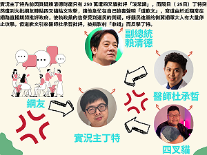 還原賴清德存款事件網紅激戰一次看！丁特含沙射影引戰 四叉貓、杜承哲直球對決