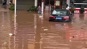 (影) 受對流雲團影響 湖南、浙江多處暴雨成災 水深及腰