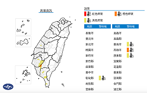高溫特報！高雄亮橙色燈號 高溫飆破36度以上