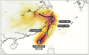丹娜絲變大又增強 台灣颱風論壇:穿越黑水溝西部風雨更猛烈