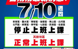 台南市政府宣布12地區10日停止上班上課! 下營民眾灌爆黃偉哲臉書