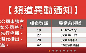 NCC未點頭TBC下架頻道 中嘉提告勝訴仍遭斷訊