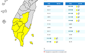 快訊》出門帶傘！8縣市大雨特報  氣象署：2縣市雷雨一小時