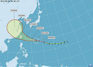 強颱蘇迪勒6日中午發海警 預計從宜花登陸