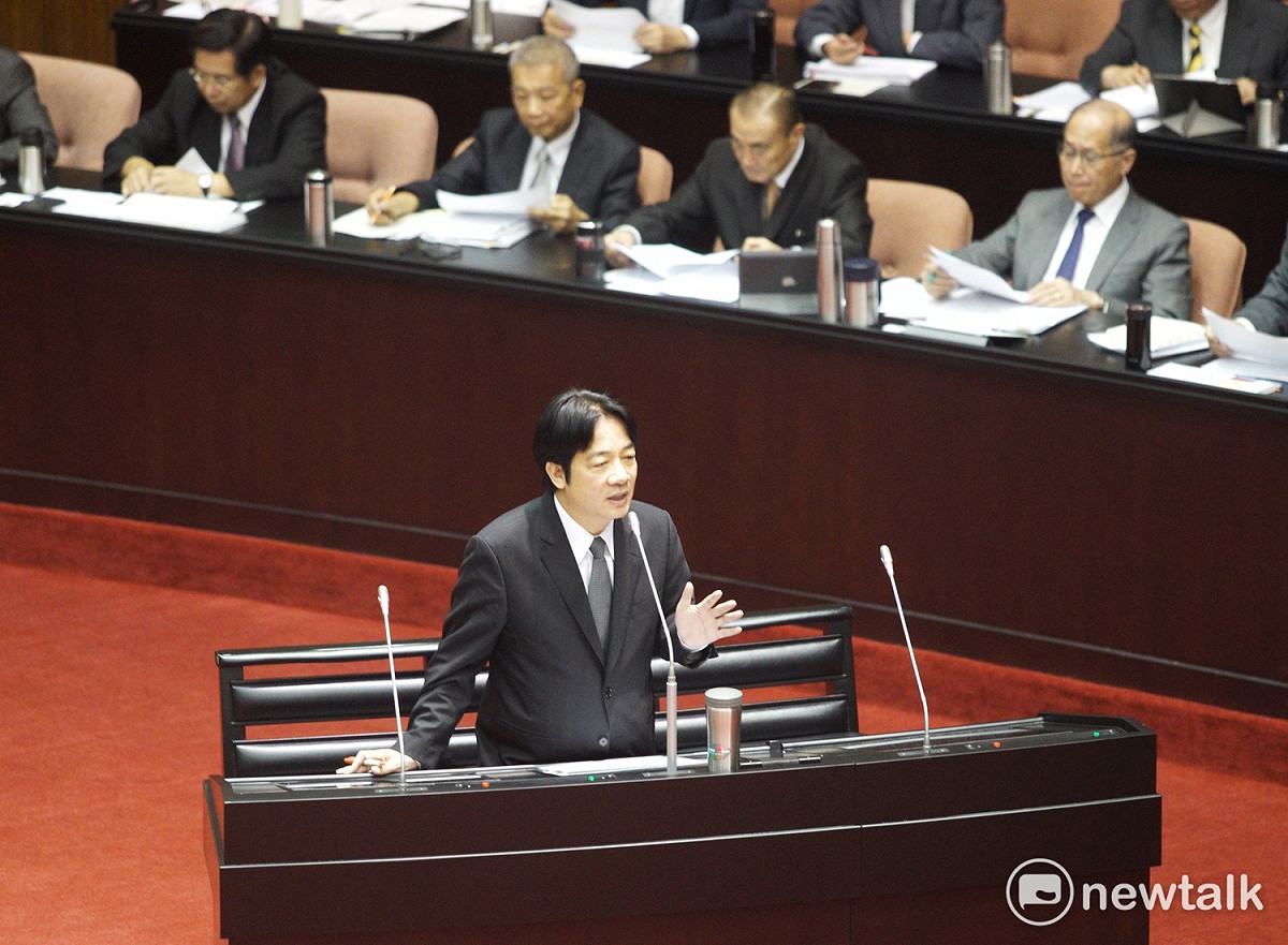 行政院長賴清德在立法院備詢。 圖：張良一/攝