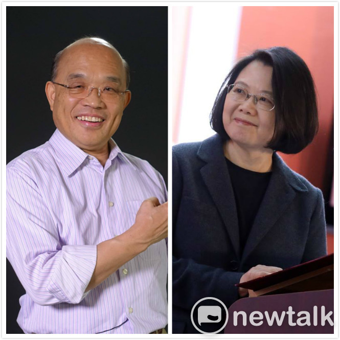 根據美麗島電子報今（1）日公布今年3月國政民調結果顯示，經過交叉分析後，可以發現滿意蘇貞昌施政者僅62.3%滿意蔡英文的表現（不滿意的有32.5%）。 圖：新頭殼合成