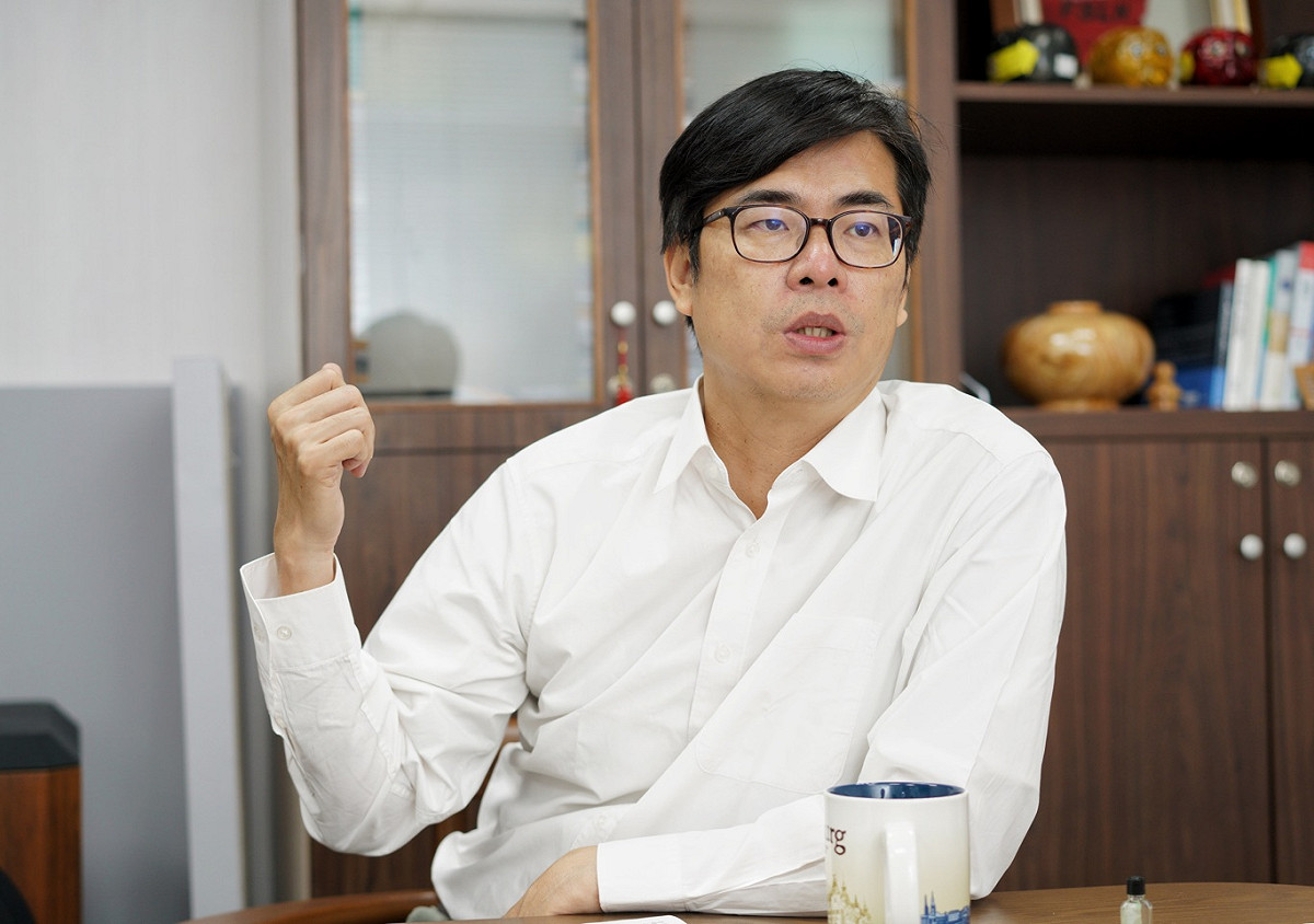 民進黨高雄市長候選人陳其邁專訪。 圖：張良一/攝