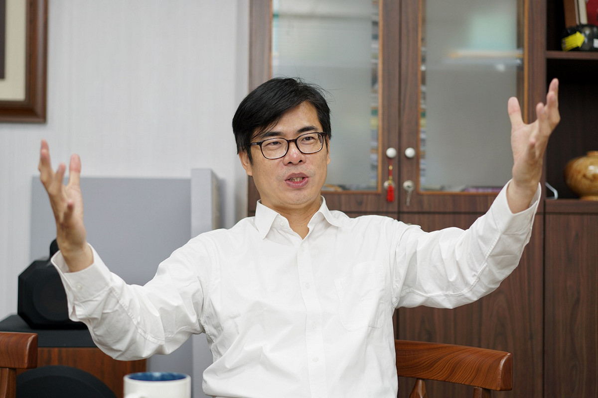 民進黨高雄市長參選人陳其邁專訪。 圖：張良一/攝