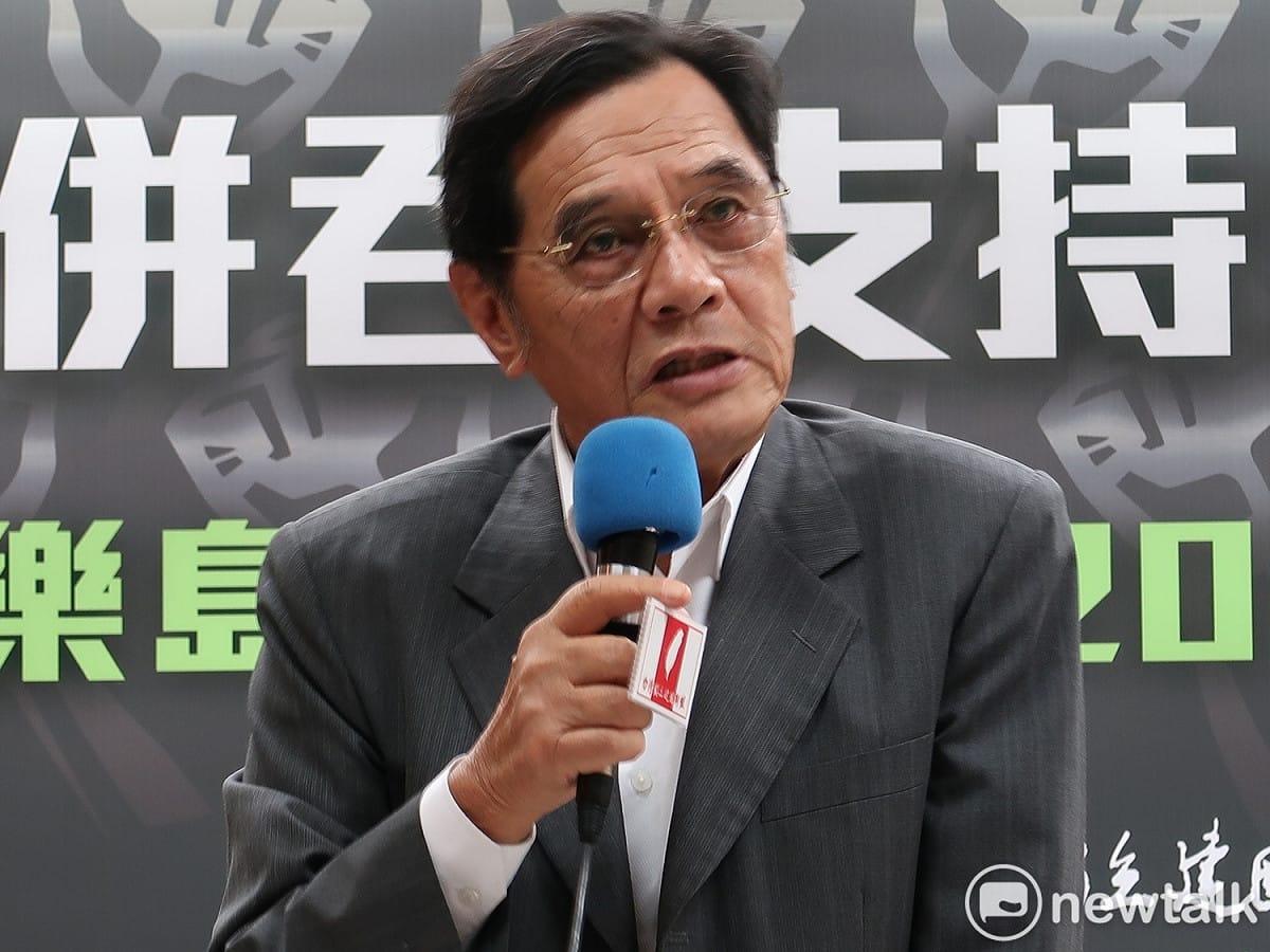 台獨聯盟主席陳南天15日主持記者會。 圖：林朝億/攝（資料照）